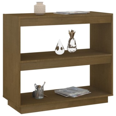 vidaXL Βιβλιοθήκη Καφέ Μελί 80x35x71cm από Μασίφ Ξύλο Πεύκου 1 τεμ.