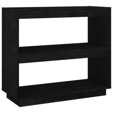 vidaXL Βιβλιοθήκη Μαύρη 80x35x71cm από Μασίφ Ξύλο Πεύκου 1 τεμ.