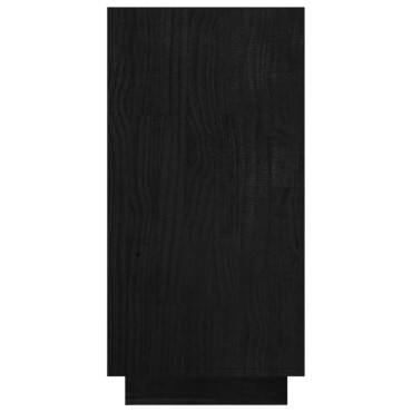 vidaXL Βιβλιοθήκη Μαύρη 80x35x71cm από Μασίφ Ξύλο Πεύκου 1 τεμ.