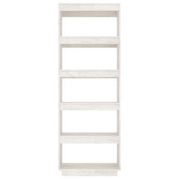 vidaXL Βιβλιοθήκη/Διαχωριστικό Χώρου Λευκό 60x35x167cm Μασίφ Πεύκο 1 τεμ.