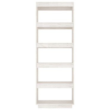 vidaXL Βιβλιοθήκη/Διαχωριστικό Χώρου Λευκό 60x35x167cm Μασίφ Πεύκο 1 τεμ.