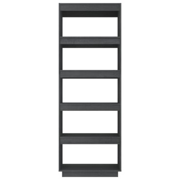 vidaXL Βιβλιοθήκη/Διαχωριστικό Χώρου Γκρι 60x35x167cm Μασίφ Πεύκο 1 τεμ.