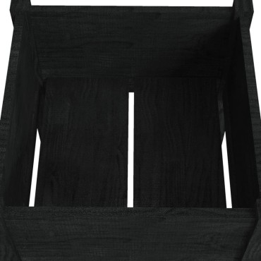 vidaXL Ζαρντινιέρες 2 τεμ. Μαύρες 40 x 40 x 70 εκ. Μασίφ Ξύλο Πεύκου