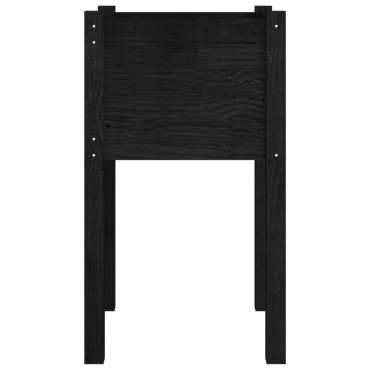 vidaXL Ζαρντινιέρα Κήπου Μαύρη 40 x 40 x 70 εκ. από Μασίφ Ξύλο Πεύκου