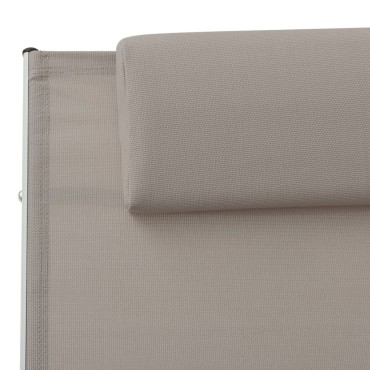 310531 vidaXL Sun Lounger with Pillow Textilene Taupe