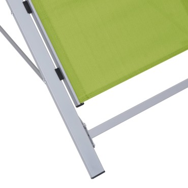 310540 vidaXL Sun Loungers 2 τεμ. with Table Aluminium Green