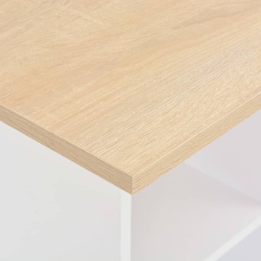 vidaXL Τραπέζι Μπαρ Λευκό / Sonoma Δρυς 60x60x110cm 1 τεμ.