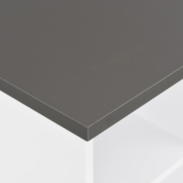 vidaXL Τραπέζι Μπαρ Λευκό / Γκρι Ανθρακί 60x60x110cm 1 τεμ.