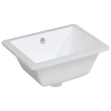 vidaXL Νιπτήρας Μπάνιου Ορθογώνιος Λευκός 39x30x18,5 εκ. Κεραμικός