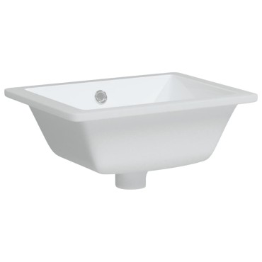 vidaXL Νιπτήρας Μπάνιου Ορθογώνιος Λευκός 39x30x18,5 εκ. Κεραμικός