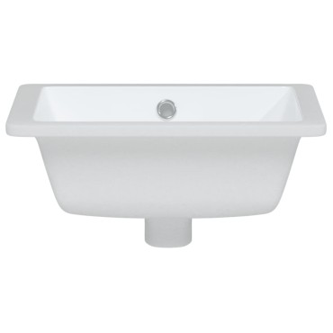 vidaXL Νιπτήρας Μπάνιου Ορθογώνιος Λευκός 39x30x18,5 εκ. Κεραμικός