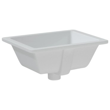 vidaXL Νιπτήρας Μπάνιου Ορθογώνιος Λευκός 39x30x18,5 εκ. Κεραμικός