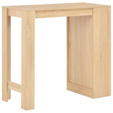 vidaXL Τραπέζι Μπαρ με Ράφι Χρώμα Δρυός 110x50x103cm 1 τεμ.