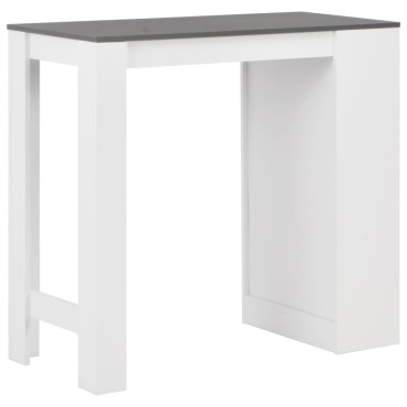 vidaXL Τραπέζι Μπαρ με Ράφι Λευκό 110x50x103cm 1 τεμ.