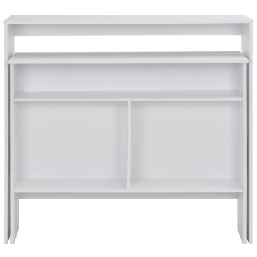 vidaXL Τραπέζι Μπαρ με 2 Επιφάνειες Λευκό 130x40x120cm 1 τεμ.