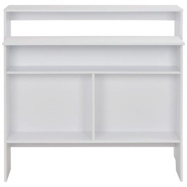 vidaXL Τραπέζι Μπαρ με 2 Επιφάνειες Λευκό 130x40x120cm 1 τεμ.