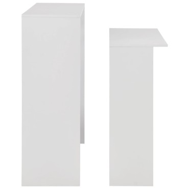 vidaXL Τραπέζι Μπαρ με 2 Επιφάνειες Λευκό 130x40x120cm 1 τεμ.