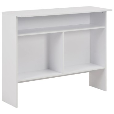 vidaXL Τραπέζι Μπαρ με 2 Επιφάνειες Λευκό 130x40x120cm 1 τεμ.