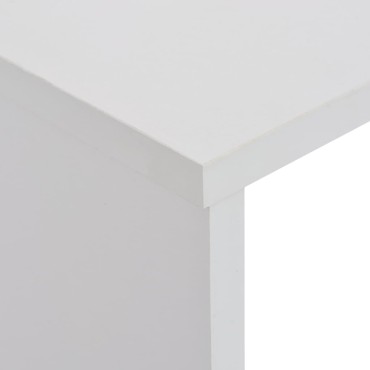 vidaXL Τραπέζι Μπαρ με 2 Επιφάνειες Λευκό 130x40x120cm 1 τεμ.