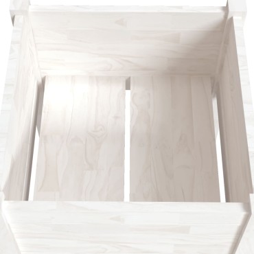 vidaXL Ζαρντινιέρες 2 τεμ. Λευκές 40 x 40 x 70 εκ. Μασίφ Ξύλο Πεύκου