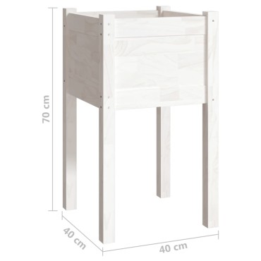 vidaXL Ζαρντινιέρες 2 τεμ. Λευκές 40 x 40 x 70 εκ. Μασίφ Ξύλο Πεύκου