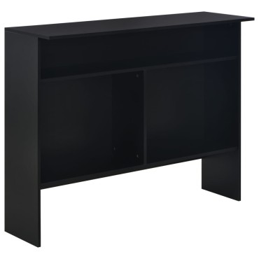 vidaXL Τραπέζι Μπαρ με 2 Επιφάνειες Χρώμα Μαύρο 130x40x120cm 1 τεμ.