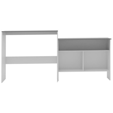 vidaXL Τραπέζι Μπαρ με 2 Επιφάνειες Λευκό / Γκρι 130x40x120cm 1 τεμ.