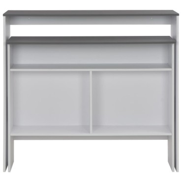 vidaXL Τραπέζι Μπαρ με 2 Επιφάνειες Λευκό / Γκρι 130x40x120cm 1 τεμ.