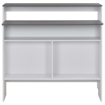 vidaXL Τραπέζι Μπαρ με 2 Επιφάνειες Λευκό / Γκρι 130x40x120cm 1 τεμ.