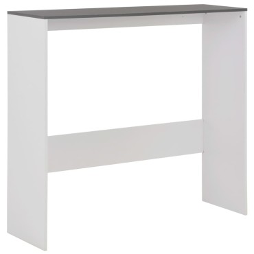 vidaXL Τραπέζι Μπαρ με 2 Επιφάνειες Λευκό / Γκρι 130x40x120cm 1 τεμ.