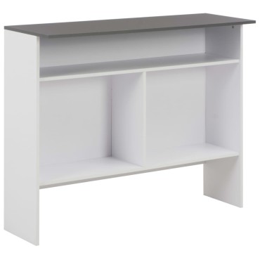 vidaXL Τραπέζι Μπαρ με 2 Επιφάνειες Λευκό / Γκρι 130x40x120cm 1 τεμ.