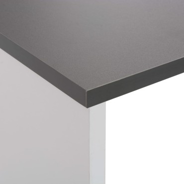 vidaXL Τραπέζι Μπαρ με 2 Επιφάνειες Λευκό / Γκρι 130x40x120cm 1 τεμ.