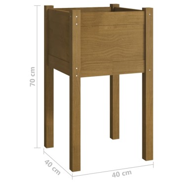 vidaXL Ζαρντινιέρα Κήπου Καφέ Μελί 40x40x70 εκ. από Μασίφ Ξύλο Πεύκου