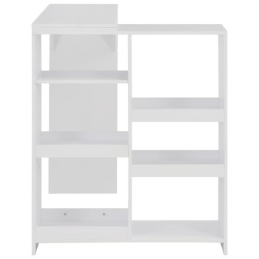 vidaXL Τραπέζι Μπαρ με Κινητό Ράφι Λευκό 138x39x110cm 1 τεμ.