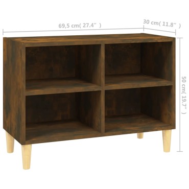 vidaXL Έπιπλο Τηλεόρασης Καπνιστή Δρυς 69,5x30x50cm Μασίφ Ξύλ. Πόδια
