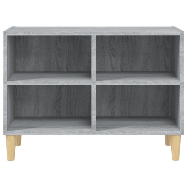 vidaXL Έπιπλο Τηλεόρασης Γκρι Sonoma 69,5x30x50cm & Μασίφ Ξύλινα Πόδια