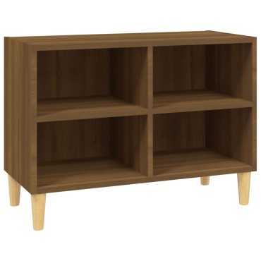 vidaXL Έπιπλο Τηλεόρασης Καφέ Δρυς 69,5x30x50cm Μασίφ Ξύλινα Πόδια