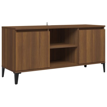 vidaXL Έπιπλο Τηλεόρασης Καφέ Δρυς 103,5x35x50 εκ. με Μεταλλικά Πόδια