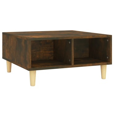 vidaXL Τραπεζάκι Σαλονιού Καπνιστή Δρυς 60x60x30cm από Επεξ. Ξύλο 1 τεμ.