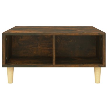 vidaXL Τραπεζάκι Σαλονιού Καπνιστή Δρυς 60x60x30cm από Επεξ. Ξύλο 1 τεμ.