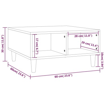 vidaXL Τραπεζάκι Σαλονιού Καφέ Δρυς 60x60x30cm Επεξεργασμένο Ξύλο 1 τεμ.
