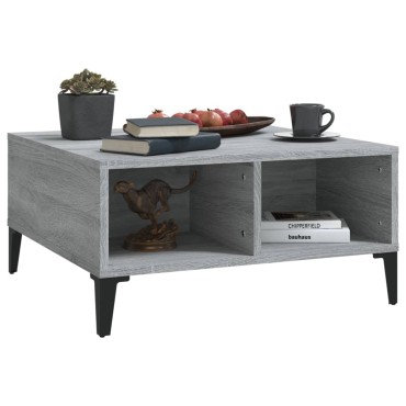 vidaXL Τραπεζάκι Σαλονιού Γκρι Sonoma 60x60x30cm από Επεξ. Ξύλο 1 τεμ.