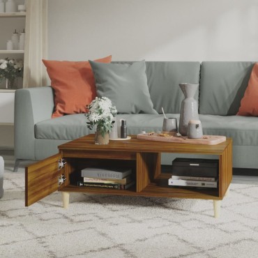 vidaXL Τραπεζάκι Σαλονιού Καφέ Δρυς 90x60x35cm από Επεξεργασμ. Ξύλο 1 τεμ.