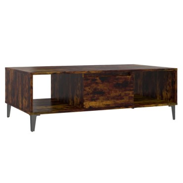 vidaXL Τραπεζάκι Σαλονιού Καπνιστή Δρυς 103,5x60x35cm από Επεξ. Ξύλο 1 τεμ.