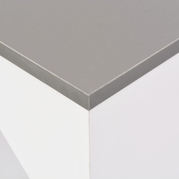 vidaXL Τραπέζι Μπαρ με Κινητή Ραφιέρα Λευκό 138x39x110cm 1 τεμ.