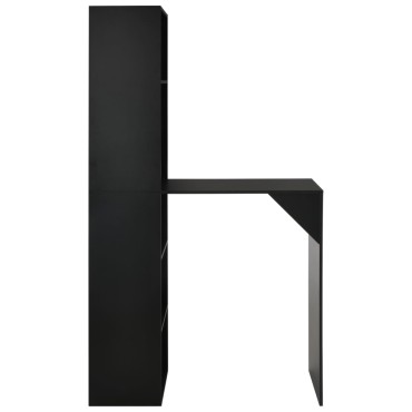 vidaXL Τραπέζι Μπαρ με Ράφι Μαύρο 115x59x200cm 1 τεμ.