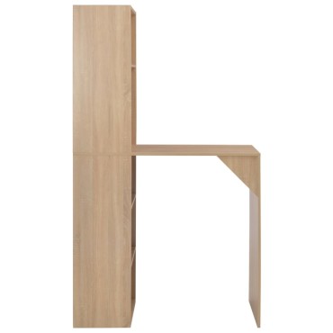 vidaXL Τραπέζι Μπαρ με Ράφι Χρώμα Δρυός 115x59x200cm 1 τεμ.