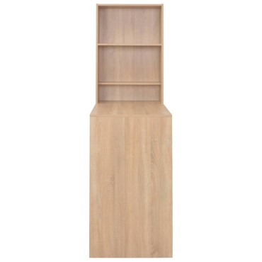 vidaXL Τραπέζι Μπαρ με Ράφι Χρώμα Δρυός 115x59x200cm 1 τεμ.