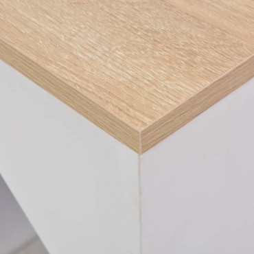 vidaXL Τραπέζι Μπαρ με Ντουλάπι Λευκό 115x59x200cm 1 τεμ.