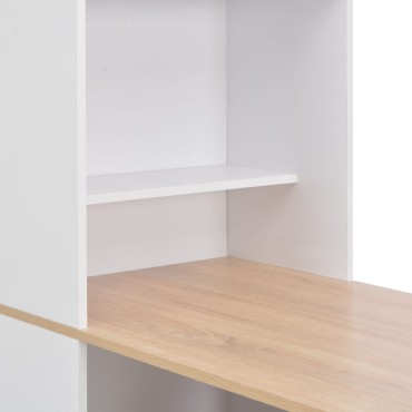 vidaXL Τραπέζι Μπαρ με Ντουλάπι Λευκό 115x59x200cm 1 τεμ.